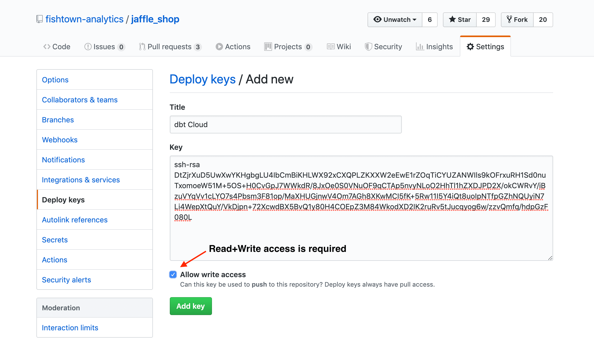 Configuring a GitHub Deploy Key